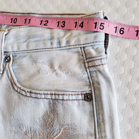 America Eagle Jean‎ Shorts Women 6 Hi Rise Festival Frayed Hem Raw Distress Palm - Picture 14 of 16